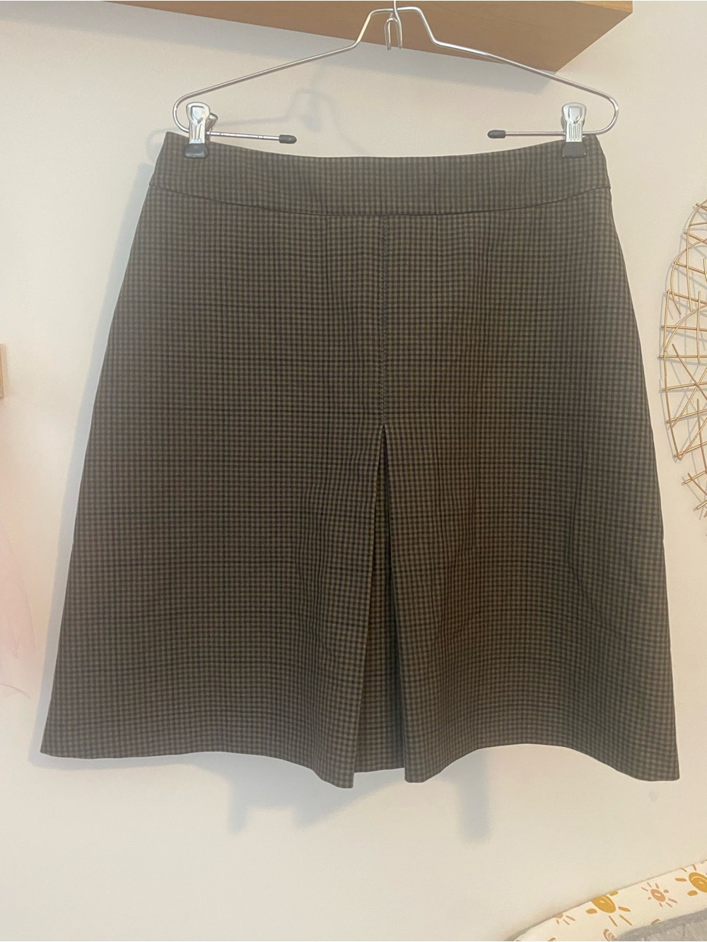 Prada Brown and Navy Midi A-Line Skirt